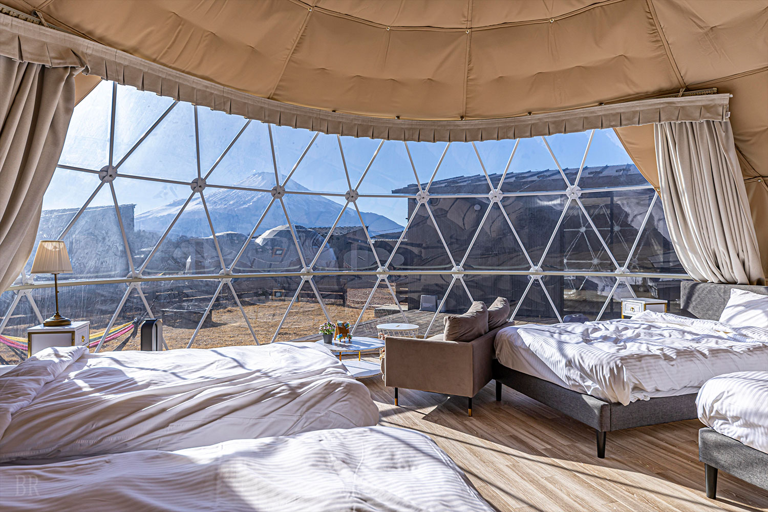 Seven Units: Three Types of Dome Tents and a Luxury Cottage